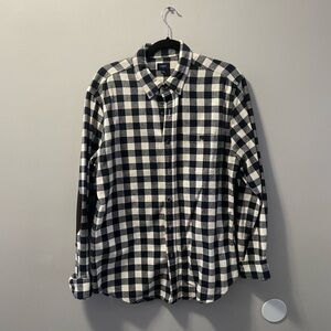 Men's J. Crew Black and White Checkered Shirt